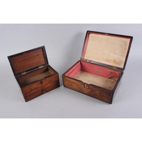 147 - A rosewood rectangular workbox with inset mother-of-pearl decoration, 11