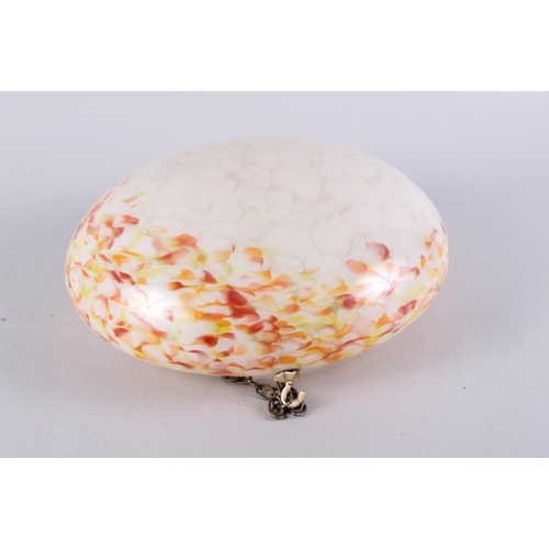 217 - A white, orange and yellow coloured glass ceiling light shade, 12 1/2