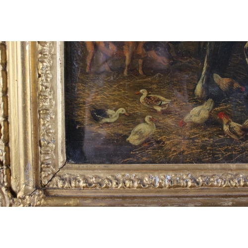 370 - Attributed to Herring: oil on board, farm animals, 12