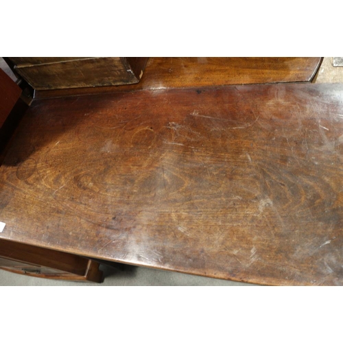 377 - A George III mahogany fold-over top tea table, fitted one drawer, on chamfered and moulded supports,... 