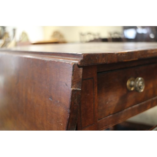 411 - A pair of 19th century mahogany Pembroke tables, fitted one drawer with brass knob handles, on turne... 