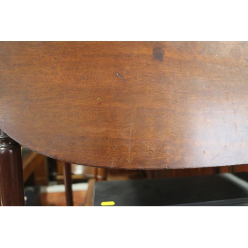 411 - A pair of 19th century mahogany Pembroke tables, fitted one drawer with brass knob handles, on turne... 