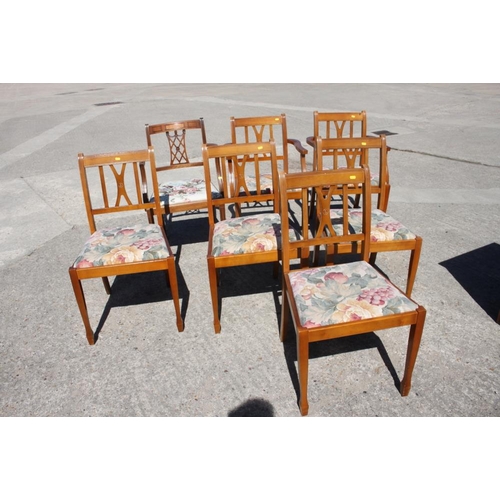 457 - A yew and banded double pedestal dining table with one extra leaf, 39