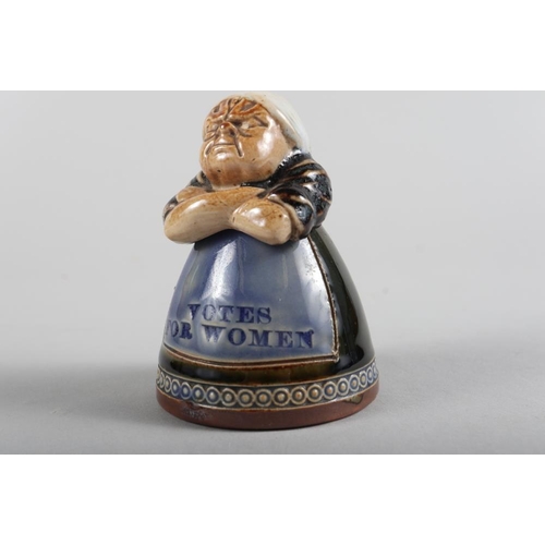 2 - A Royal Doulton Leslie Harradine suffragette inkwell, 3 1/4