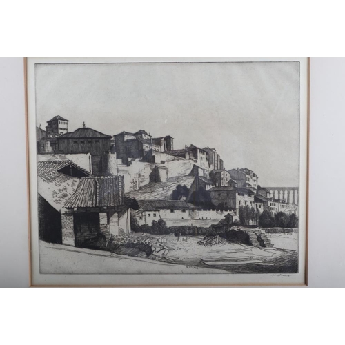 282 - William Strang: a signed etching, Continental hillside with buildings, in gilt frame
COLLECT