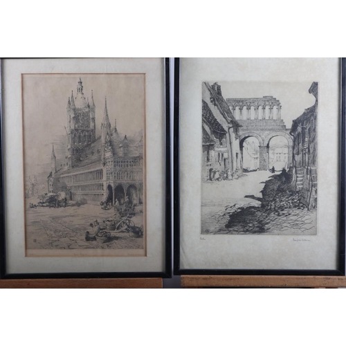 288 - Marjorie Williams: watercolours, Amiens Cathedral from the North, monogrammed and dated 1923, 12