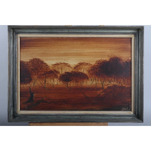 357 - Kevin Charles (Pro) Hart: an Australian oil on board, landscape with trees, 