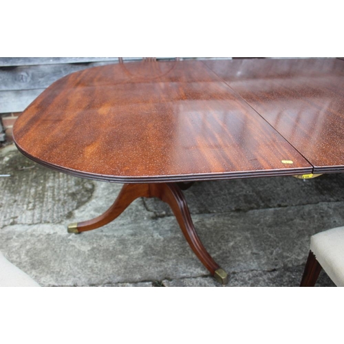 361 - A 19th century mahogany double pedestal dining table with one extra leaf, 95