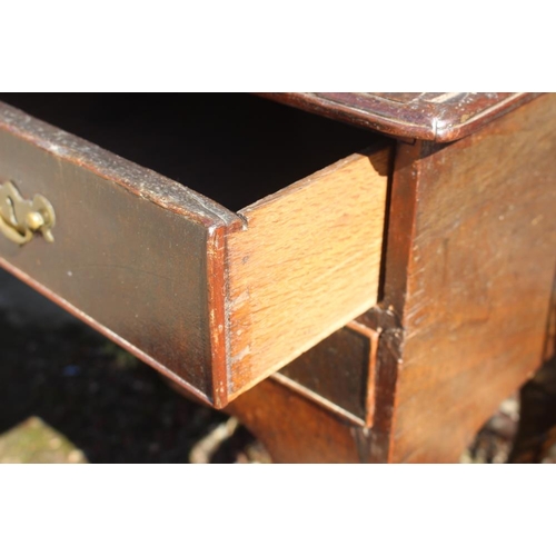 378 - An 18th century crossbanded mahogany lowboy, fitted three drawers, 30