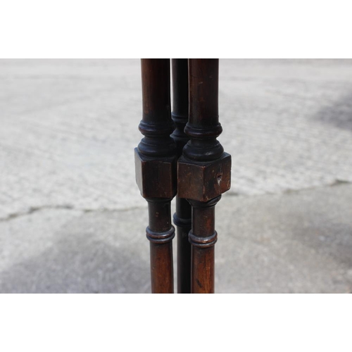 405 - A 19th century carved rosewood shape top occasional table, on cluster column and tripod splay suppor... 