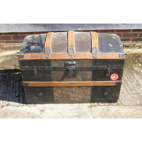 537 - A domed top cabin trunk, 34