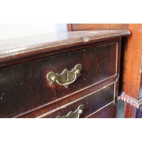 378 - An 18th century crossbanded mahogany lowboy, fitted three drawers, 30