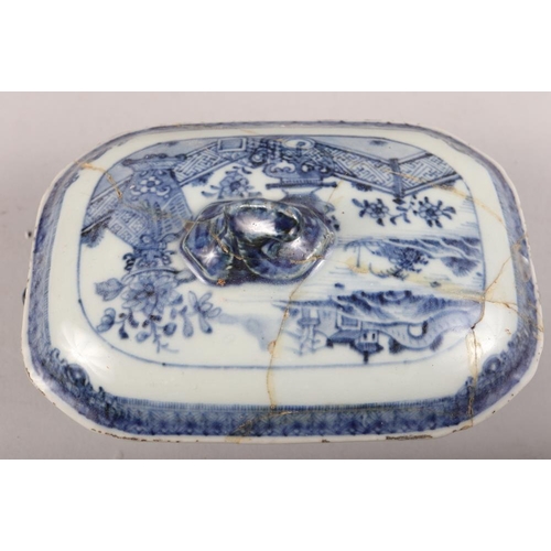 141 - Two Chinese porcelain boars' head two-handled tureens and covers, one with fence landscape decoratio... 