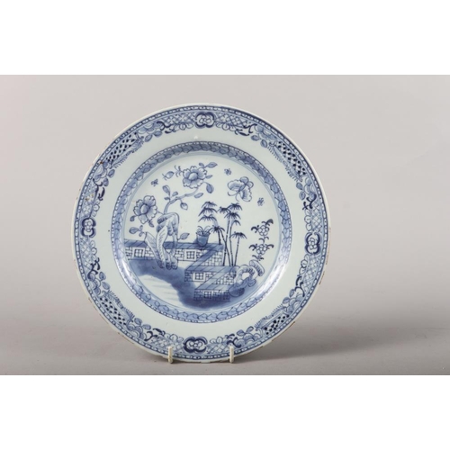 148 - Two Chinese blue and white octagonal plates with landscape decoration, two similar circular plates w... 