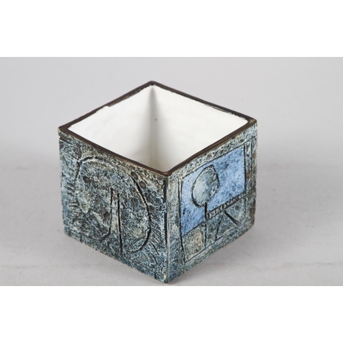 2 - A Troika square vase, 3 1/4