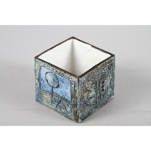 2 - A Troika square vase, 3 1/4