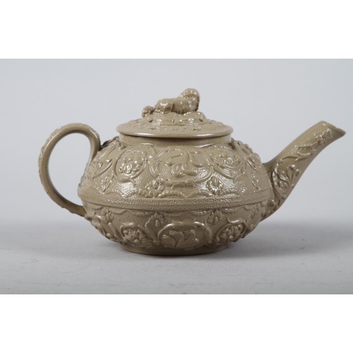 23 - An early 19th century Wedgwood slip cast teapot, 3 3/4