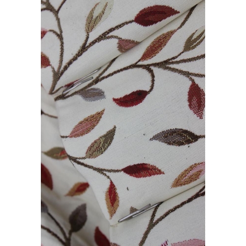 231 - Two pairs of lined curtains with embroidered leaf design on a cream fabric, 78