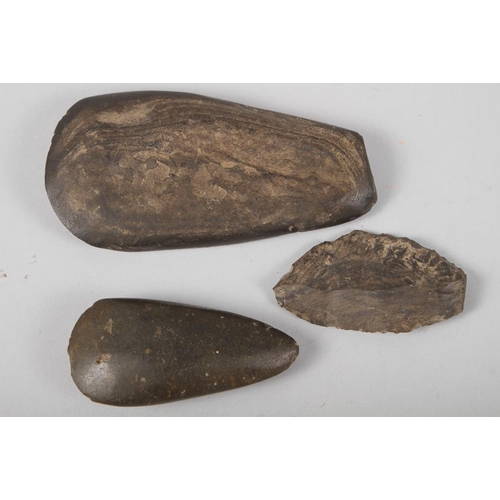 282 - An Irish Neolithic stone axehead, found in Garlan Owl Lough Oughter, 6