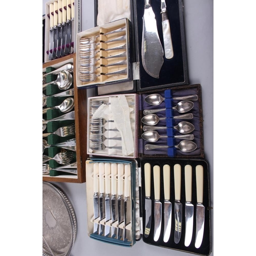 329 - A canteen of silver plated cutlery and a quantity of boxed plated cutlery