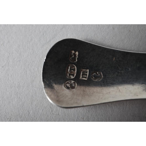 332 - A Georgian silver caddy spoon with pierced and brightcut decoration and a similar Georgian silver ca... 