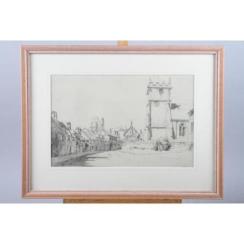 457 - Christopher Hampton: a pencil sketch of Corfe, Dorset and another similar of 