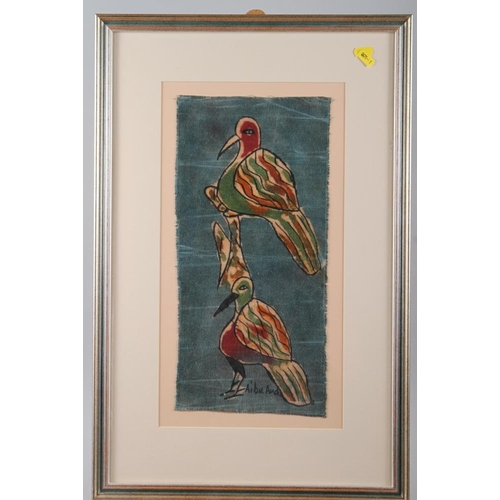 461 - A pair of hand-coloured botanical prints, a colour print after Picasso, a Thai temple rubbing and tw... 