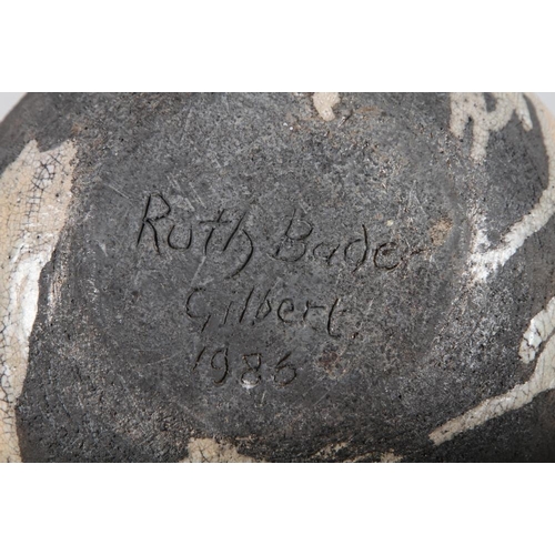 55 - Ruth Bader Gilbert, 1986: a raku oval bowl, 6