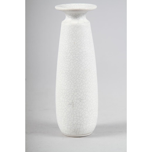 72 - A studio pottery lobed vase with crackle glaze, 3