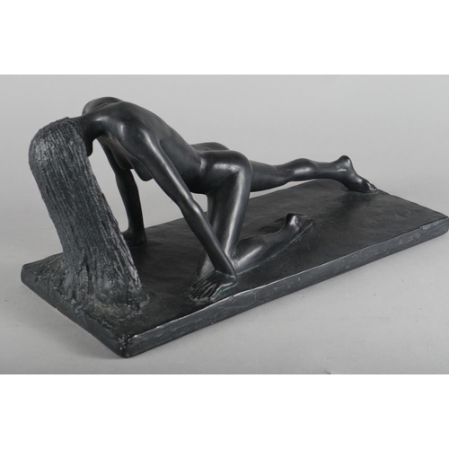 252 - An Austin Sculpture bronzed figure of a kneeling nude, 17