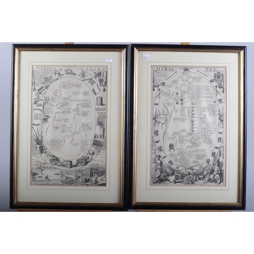 454 - A pair of Heraldry & Fortification engravings, in ebonised frames
COLLECT