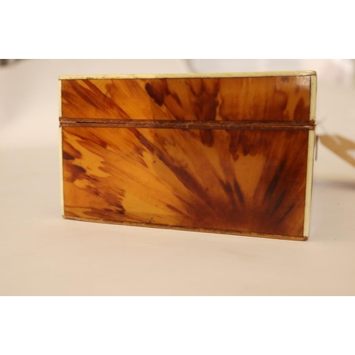 207 - A 19th century tortoiseshell and ivory line inlaid jewellery box, 7 1/4