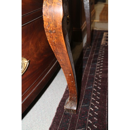 552 - A late 17th century/early 18th century oak lowboy, fitted three drawers over shaped kneehole, on cab... 