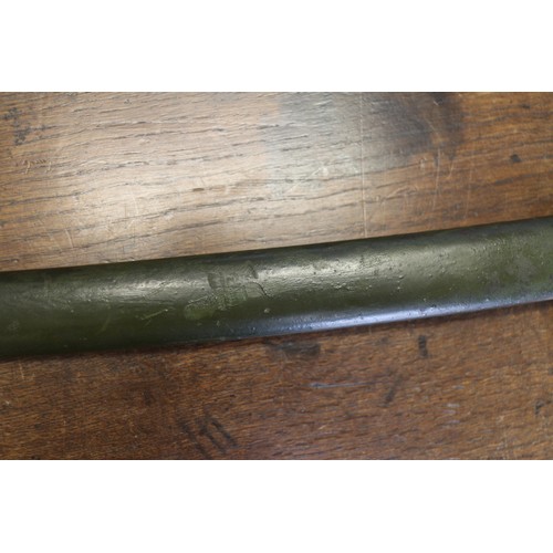 210 - A Japanese WWII military issue katana with metal scabbard, blade stamped 78651, blade 27 1/2