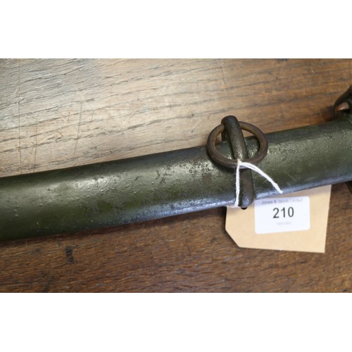 210 - A Japanese WWII military issue katana with metal scabbard, blade stamped 78651, blade 27 1/2