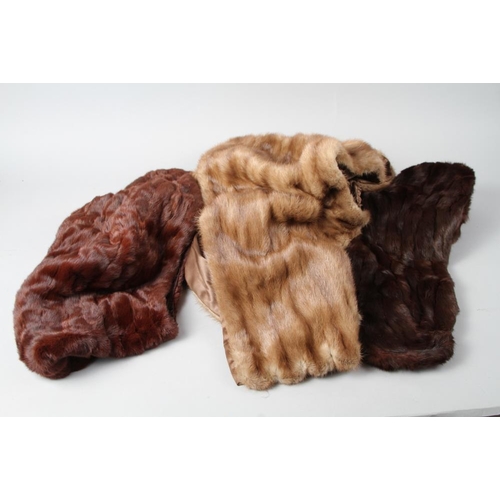 206 - A mink stole, a similar hat and two rabbit fur stoles COLLECT/CHARITY