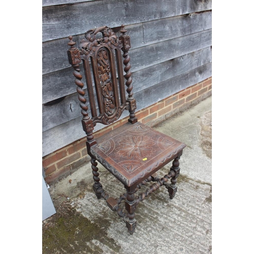 646 - An Edwardian walnut and inlaid circular two-tier occasional table, on splay supports, 18