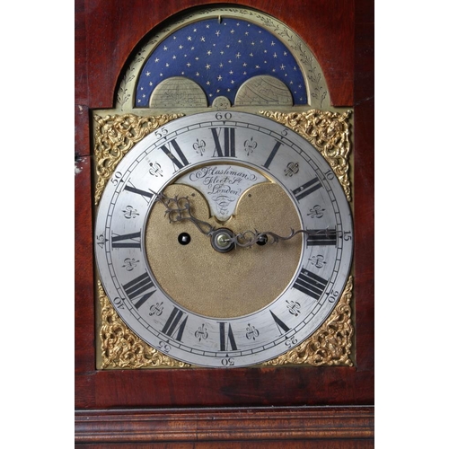 139 - A 19th century walnut cased bracket clock with fusee movement, the brass dial signed Flashman Fleet ... 