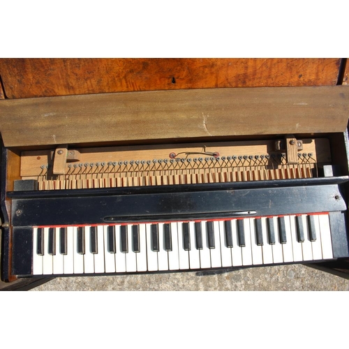 239 - A walnut cased portable seven stop organ/harmonium, in fitted case