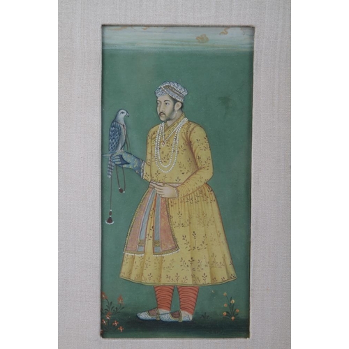 371 - A Mogul portrait miniature of a Prince with falcon, 6