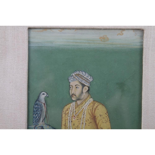 371 - A Mogul portrait miniature of a Prince with falcon, 6