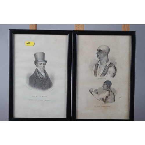 380 - A set of thirty-eight 19th century black and white prints of boxers, 10 1/2