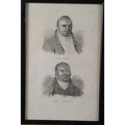 380 - A set of thirty-eight 19th century black and white prints of boxers, 10 1/2