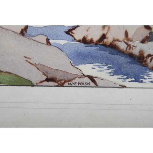 431 - W F Nash: watercolours, Lakeland scene with stone bridge, 11