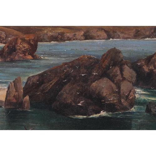 473 - An early 20th century oil on canvas, Cornish coastal scene, 19 1/22 x 23 1/2