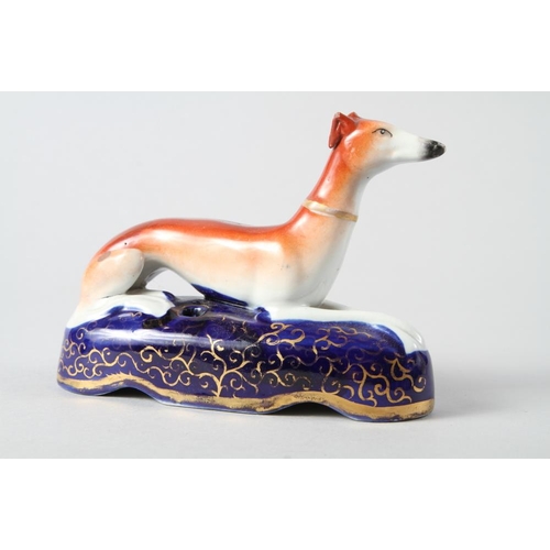 5 - Two 19th century Staffordshire greyhound inkwells, 5