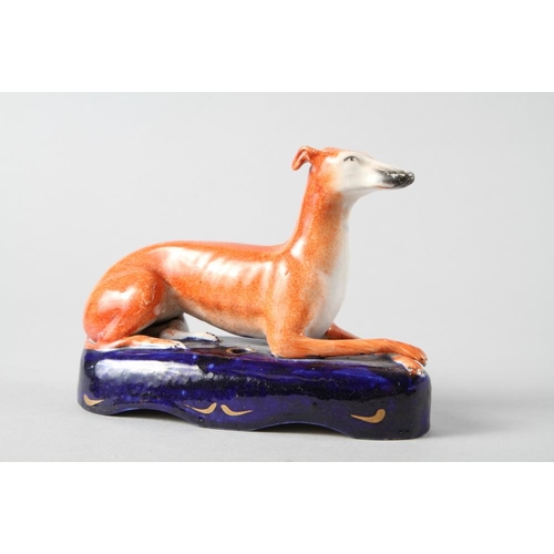 5 - Two 19th century Staffordshire greyhound inkwells, 5