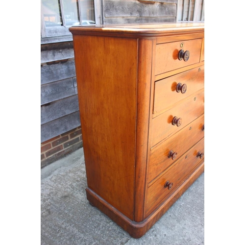 508 - A late 19th century mahogany chest of two short and four long graduated drawers with knob handles, o... 