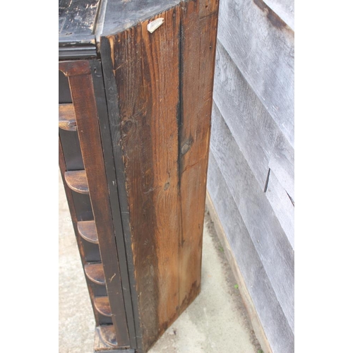 544 - A late 19th century walnut corner cabinet, fitted shelves enclosed glazed panel door with seated bro... 