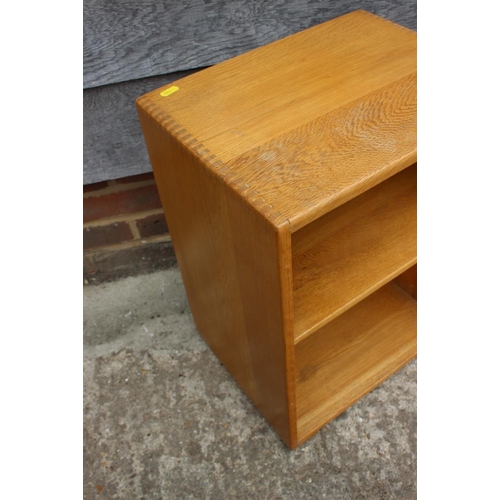 675 - A pair of mid 20th century oak bedside tables, fitted recess, 15